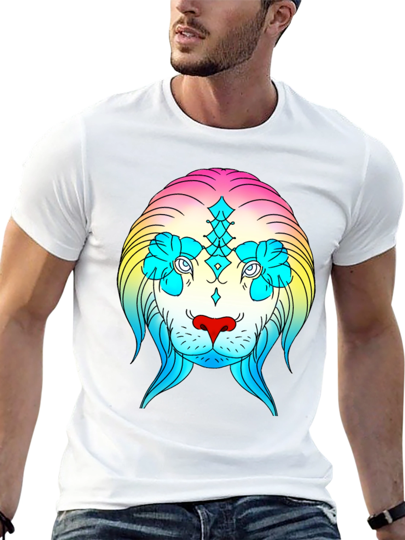 Rainbow Lion Graphic Tee - Stylish Streetwear