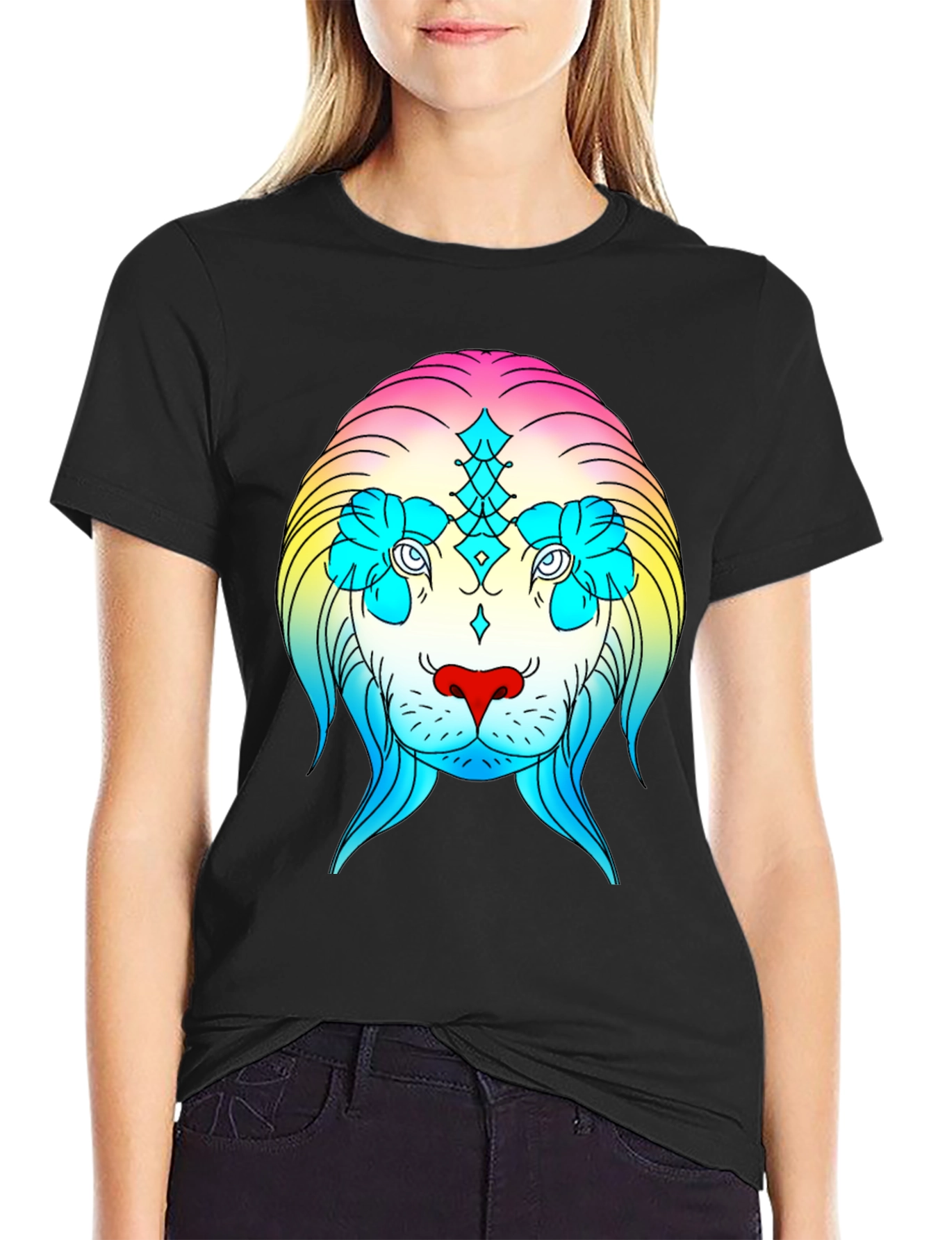 Rainbow Lion Graphic Tee - Stylish Streetwear