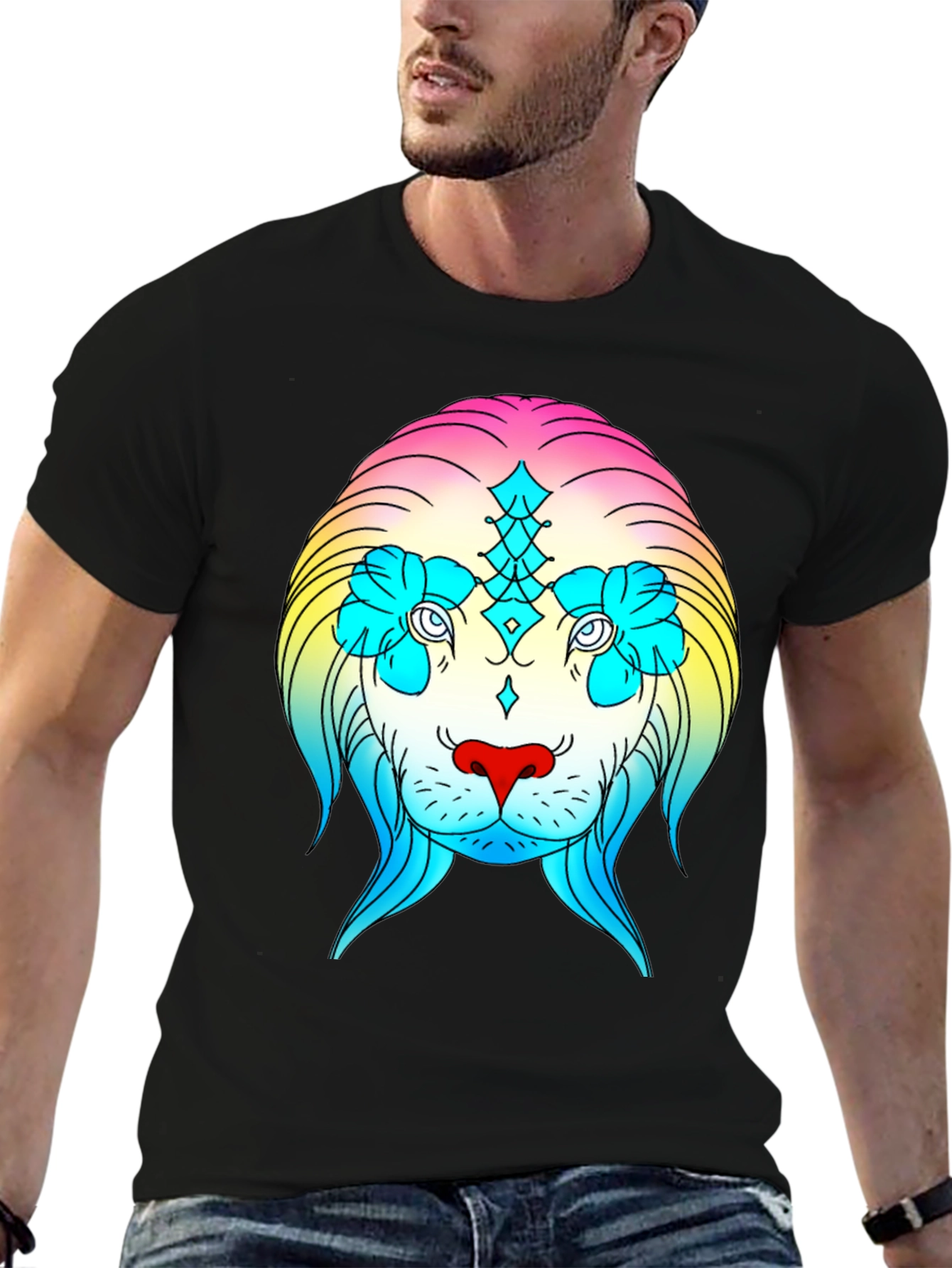 Rainbow Lion Graphic Tee - Stylish Streetwear