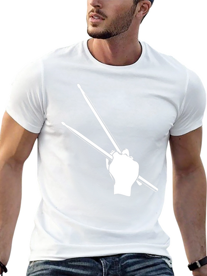 Drummer Graphic T-Shirt - Black Casual