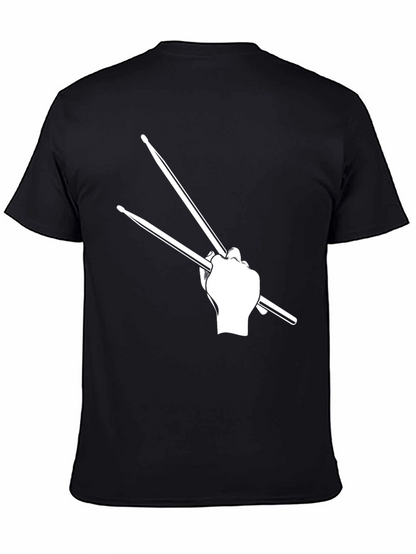 Drummer Graphic T-Shirt - Black Casual