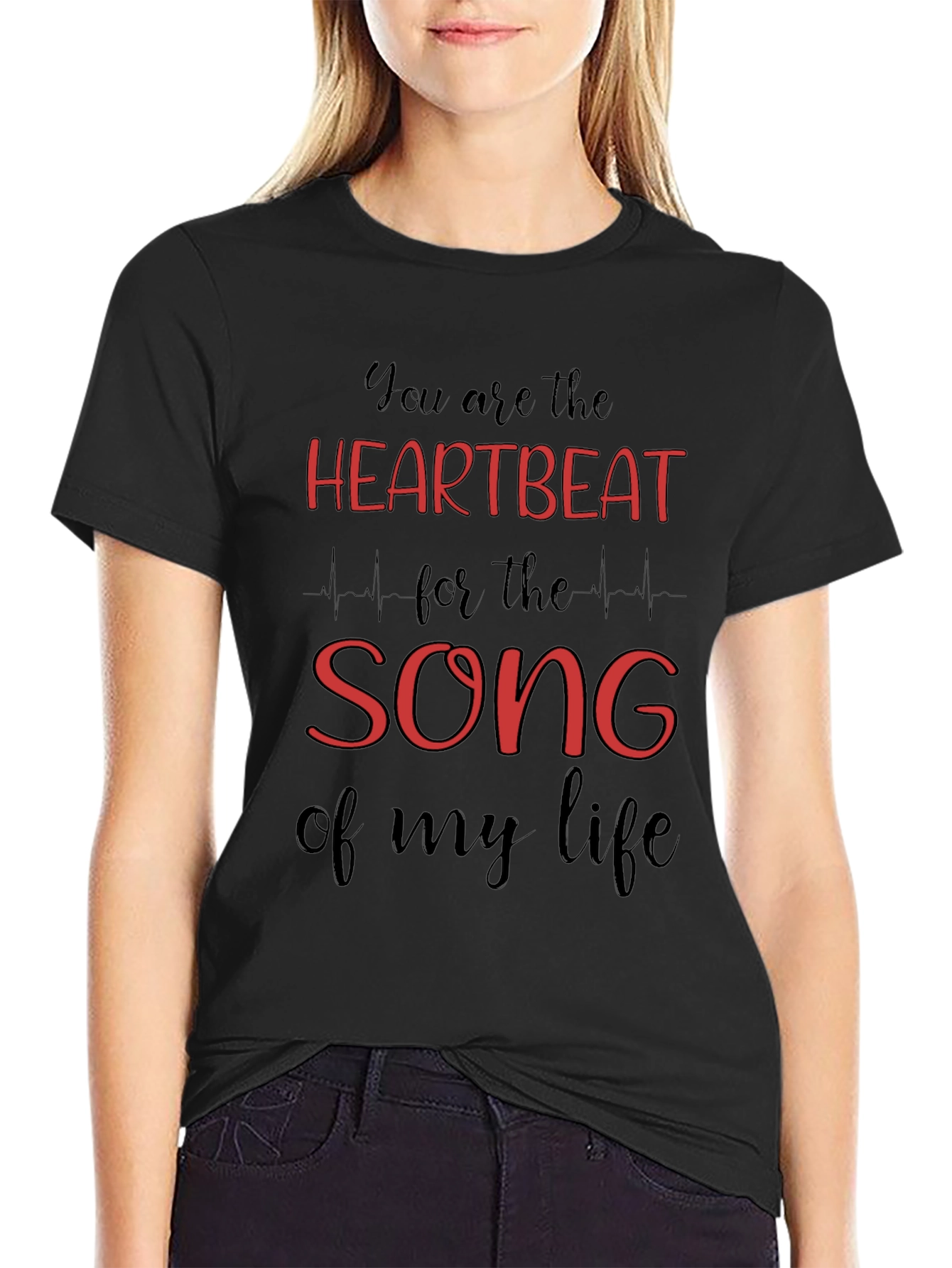 Heartbeat Song Graphic Tee - Black T-Shirt