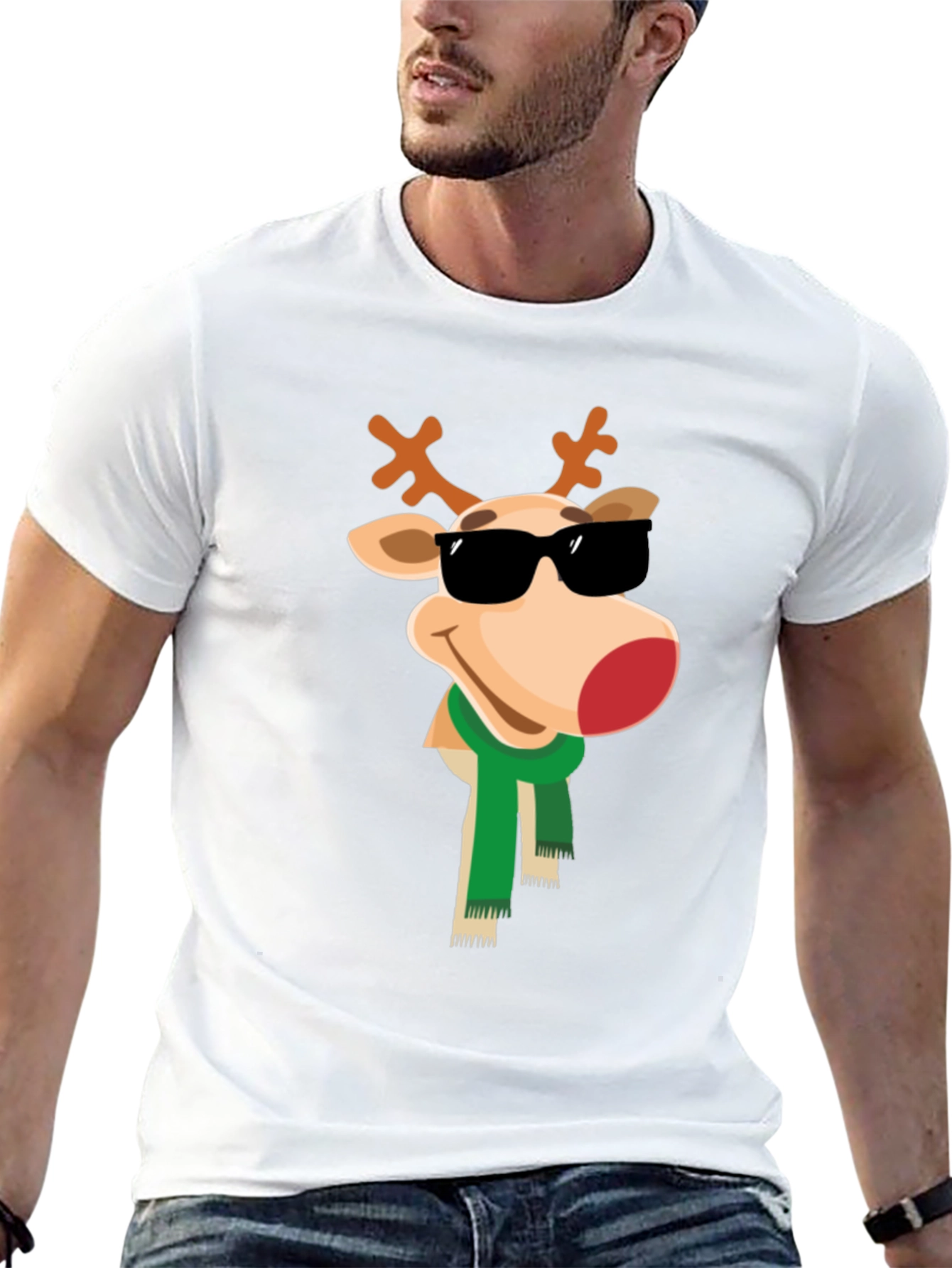 Cool Reindeer Graphic Tee - Holiday Style