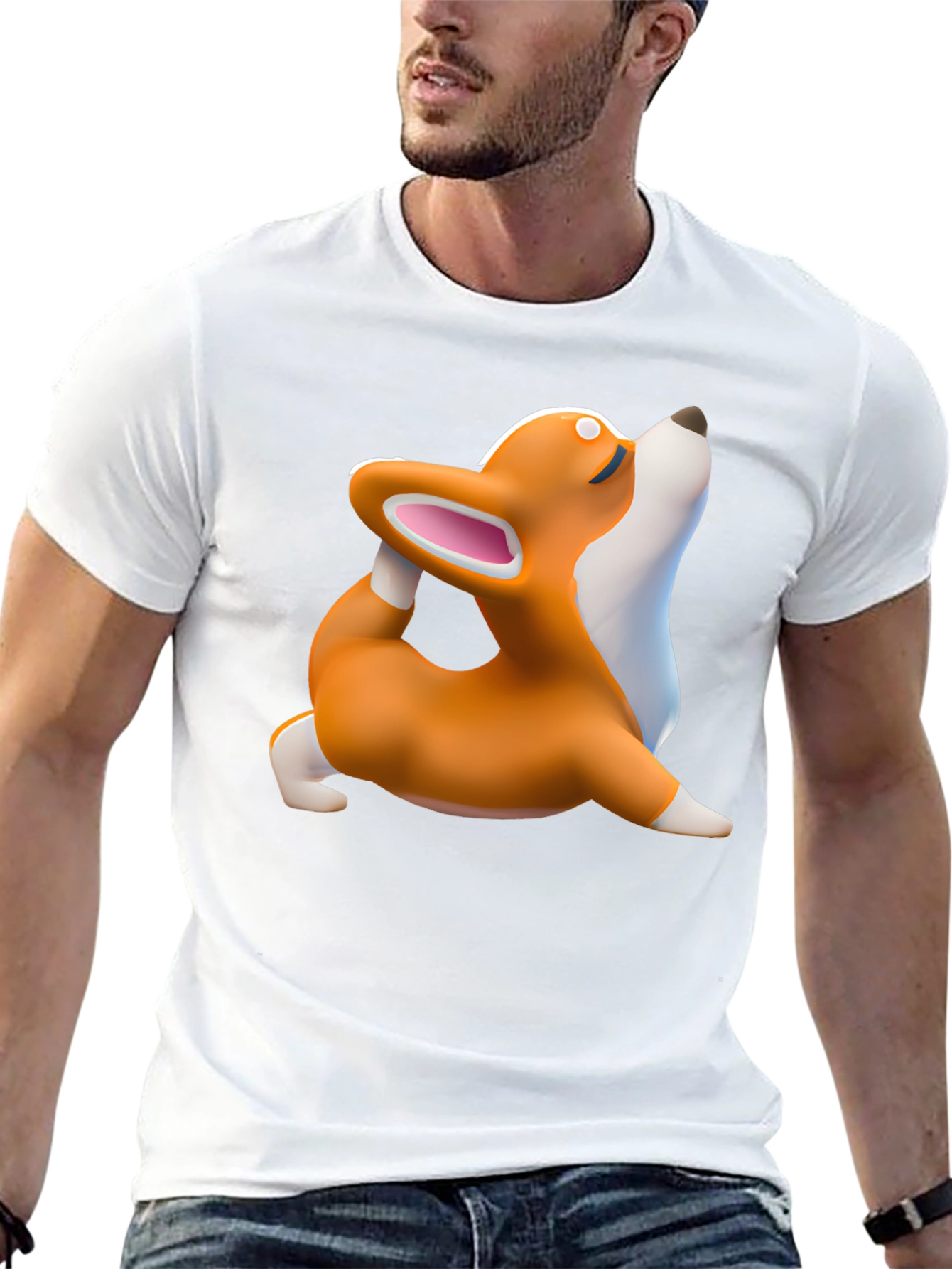 Yoga Corgi Black T-Shirt