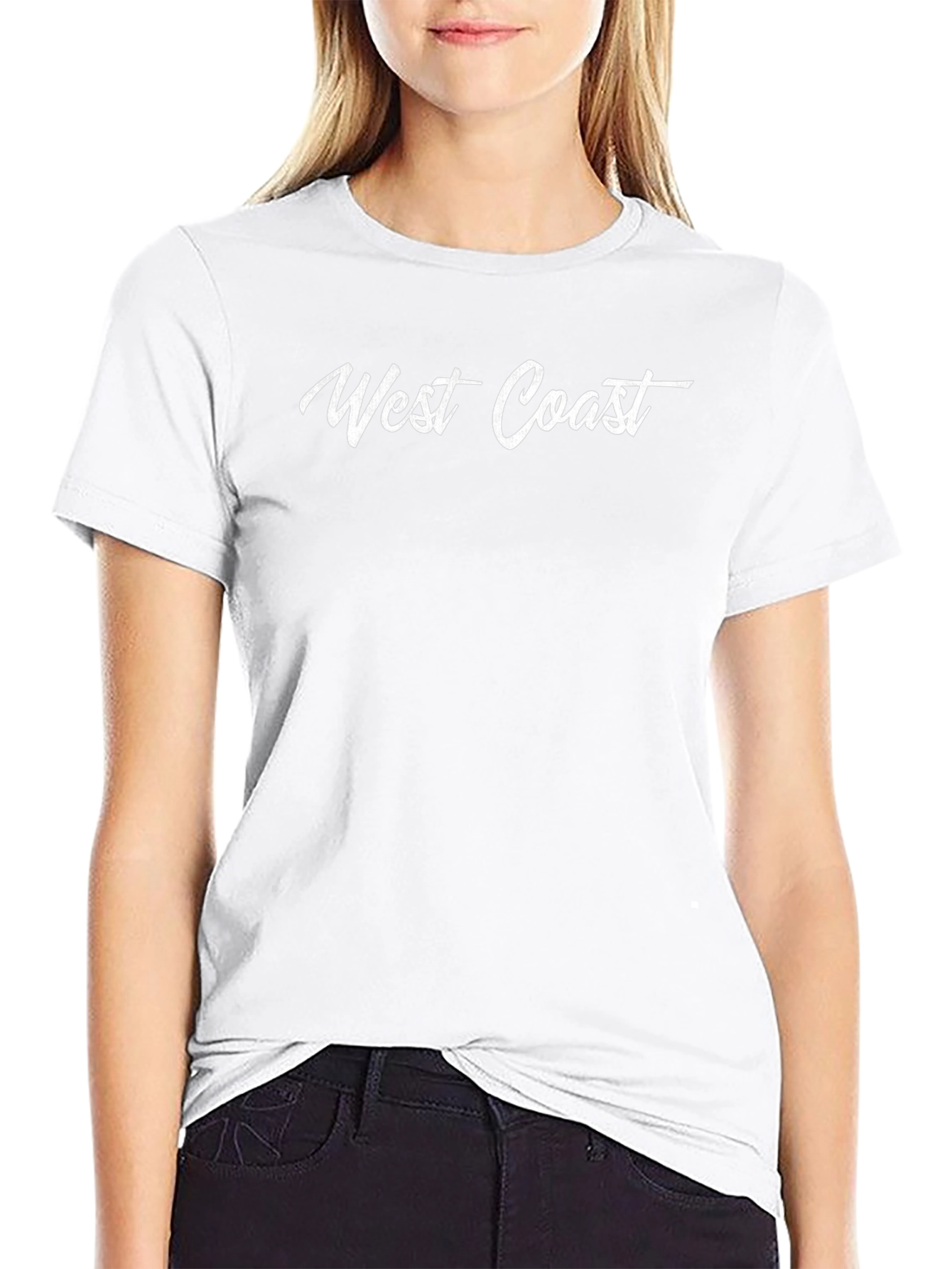 West Coast Graphic Tee - Black Cotton T-Shirt