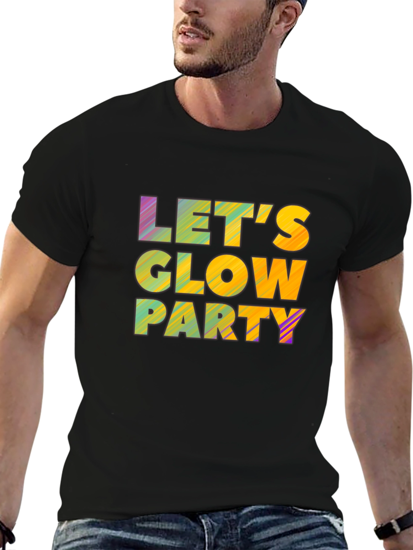 Lets Glow Party Black T-Shirt