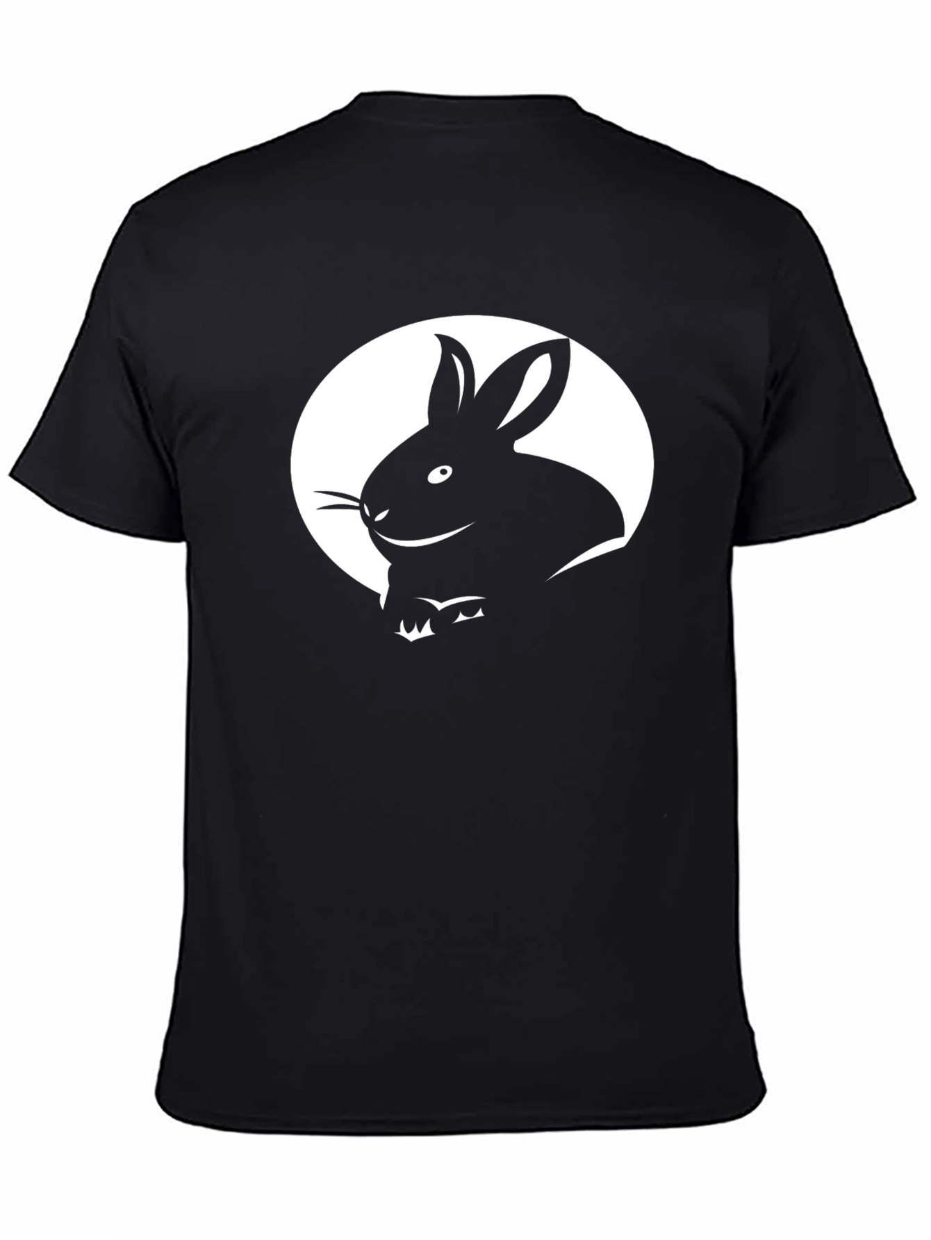Rabbit Silhouette Graphic Tee - Black