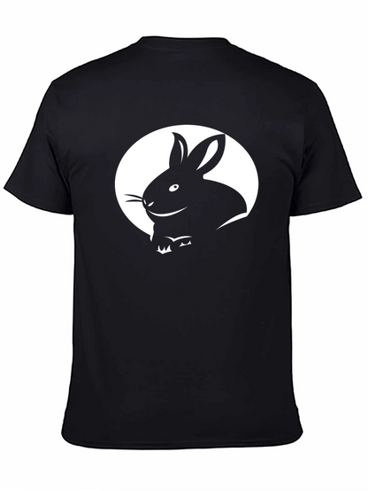 Rabbit Silhouette Graphic Tee - Black