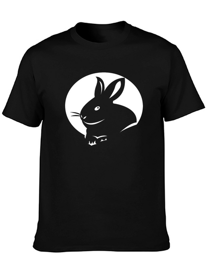 Rabbit Silhouette Graphic Tee - Black