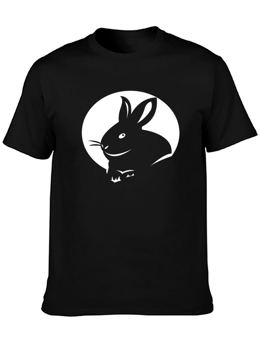 Rabbit Silhouette Graphic Tee - Black