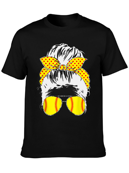 Softball Messy Bun T-Shirt