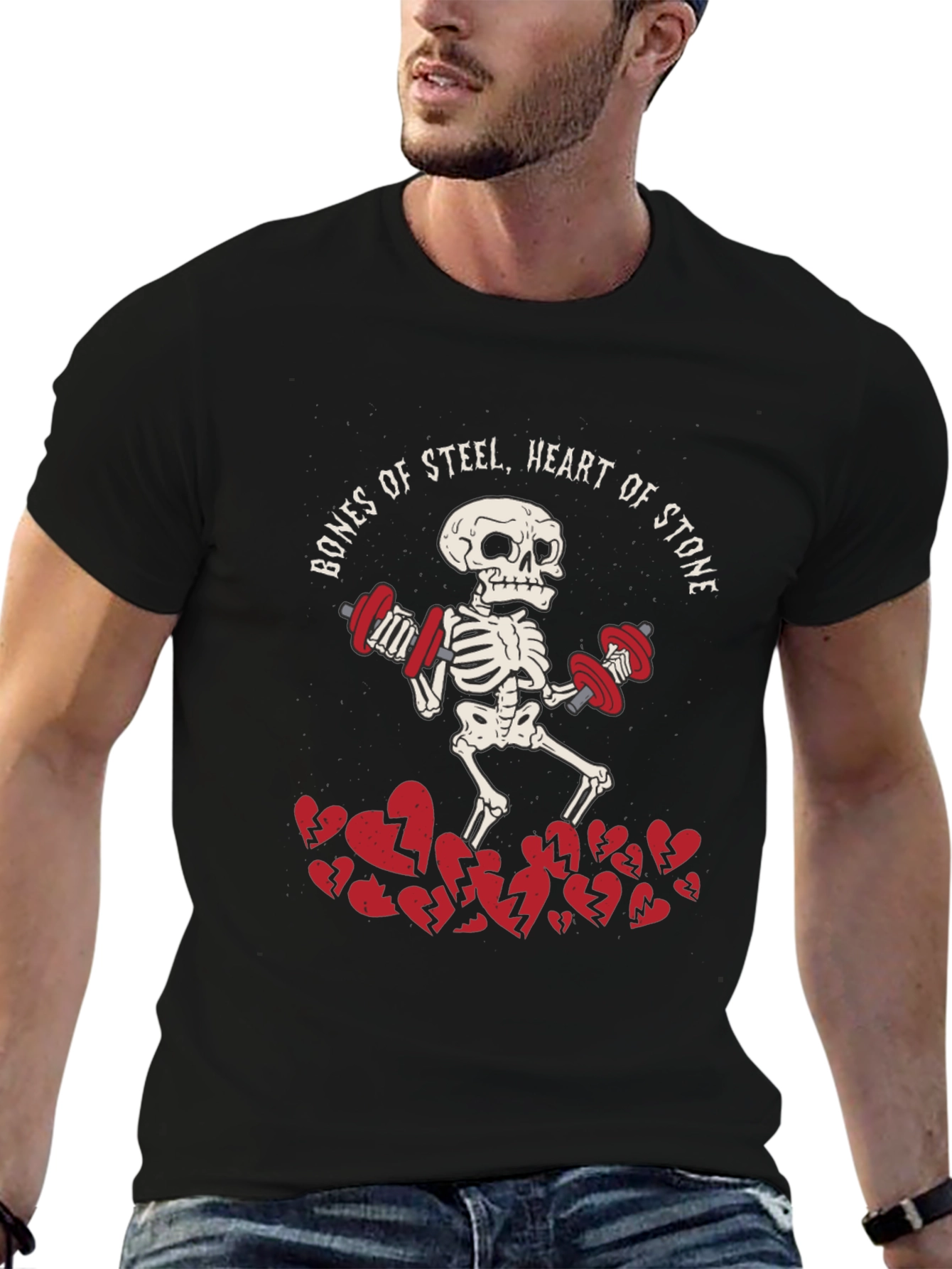 Bones of Steel Heart of Stone Workout T-Shirt
