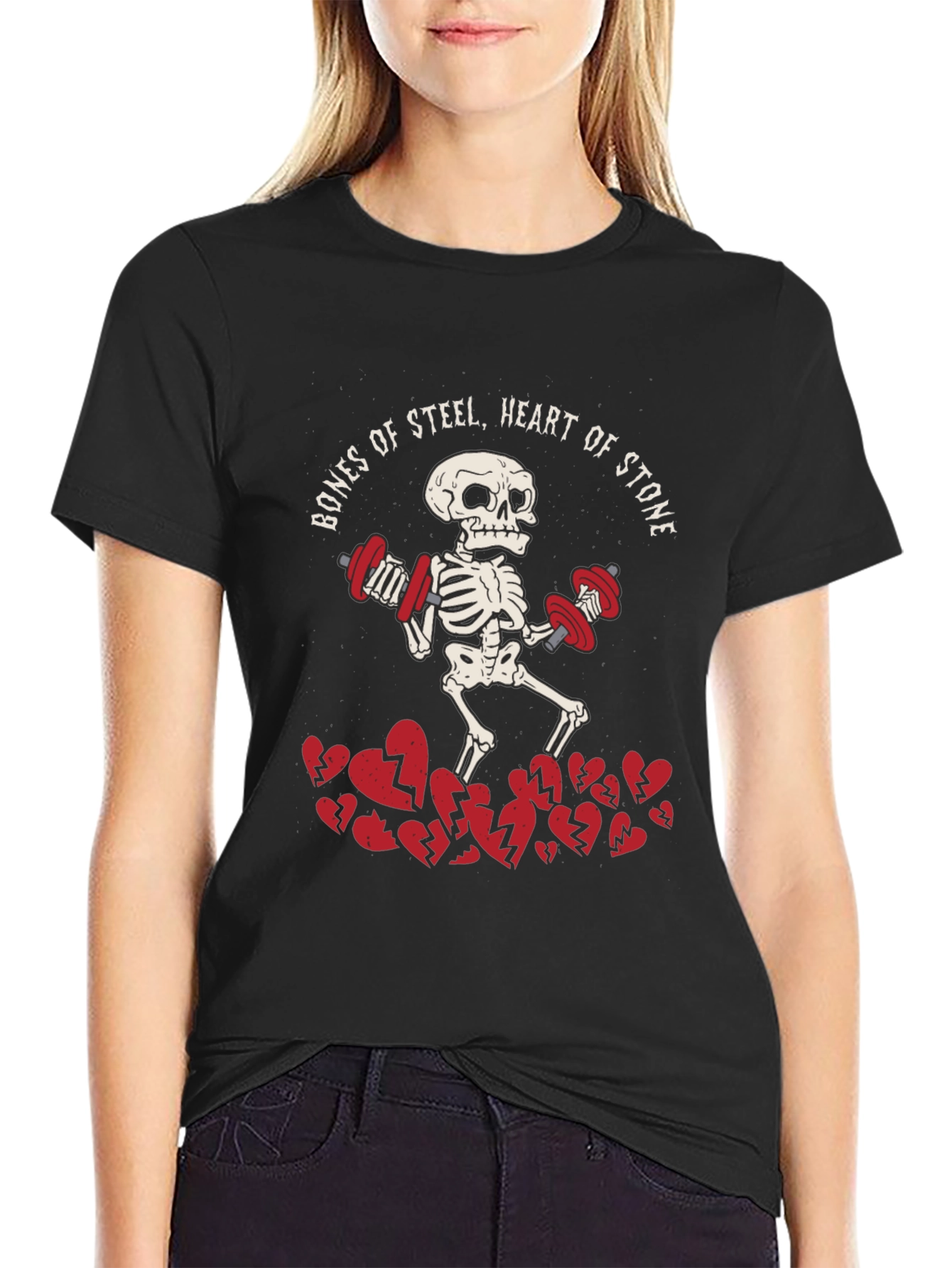 Bones of Steel Heart of Stone Workout T-Shirt