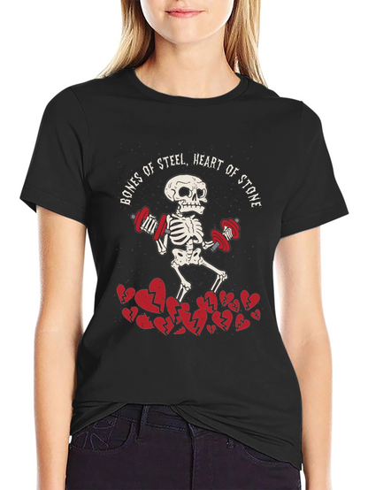 Bones of Steel Heart of Stone Workout T-Shirt
