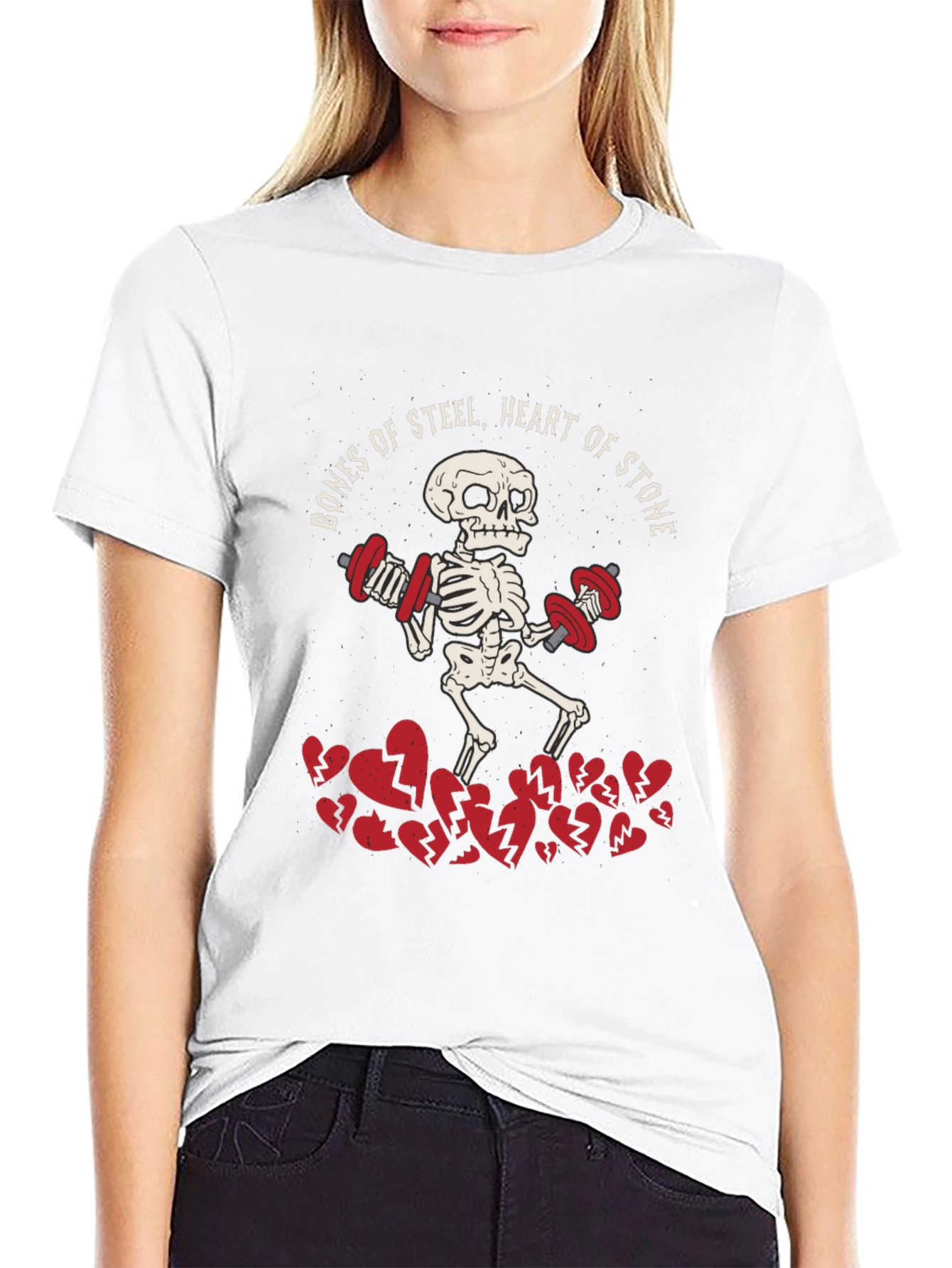 Bones of Steel Heart of Stone Workout T-Shirt