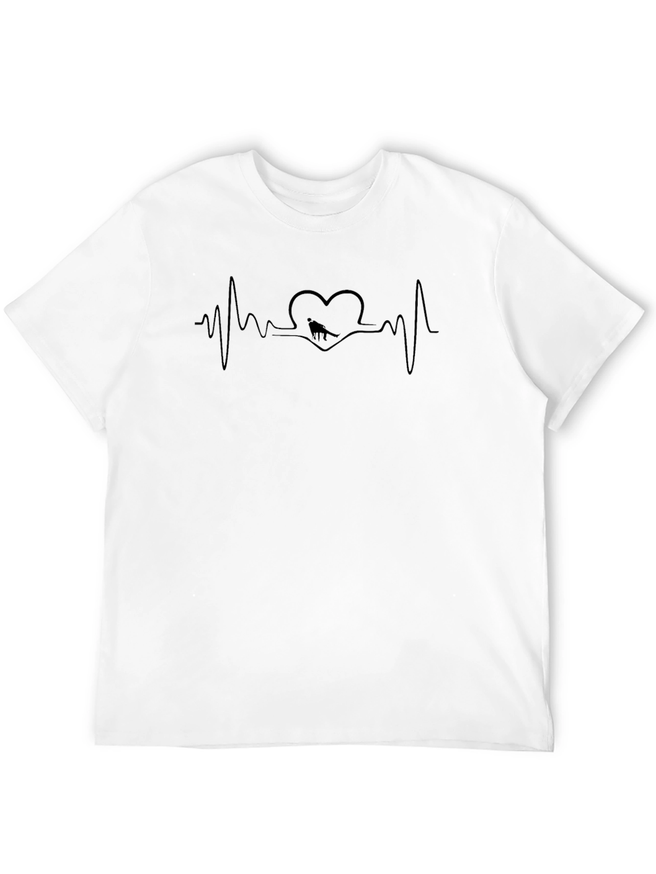Dinosaur Heartbeat T-Shirt - Black Cotton Tee
