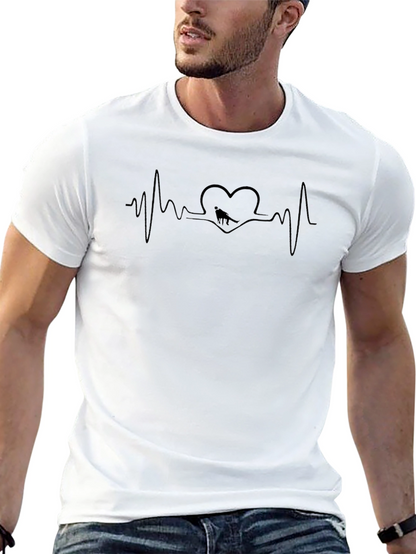 Dinosaur Heartbeat T-Shirt - Black Cotton Tee