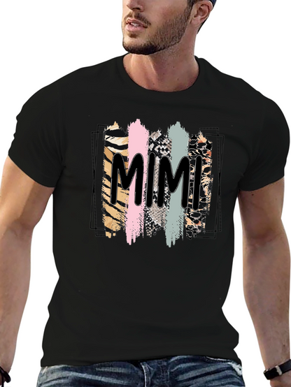 Trendy Mimi Graphic Tee - Animal Print Stripes