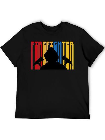 Firefighter Silhouette Graphic T-Shirt