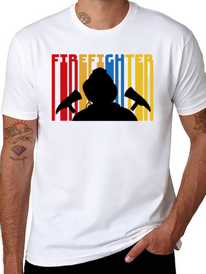 Firefighter Silhouette Graphic T-Shirt
