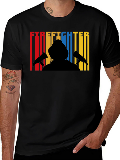 Firefighter Silhouette Graphic T-Shirt