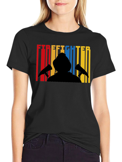 Firefighter Silhouette Graphic T-Shirt
