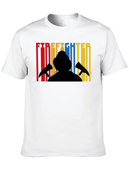 Firefighter Silhouette Graphic T-Shirt
