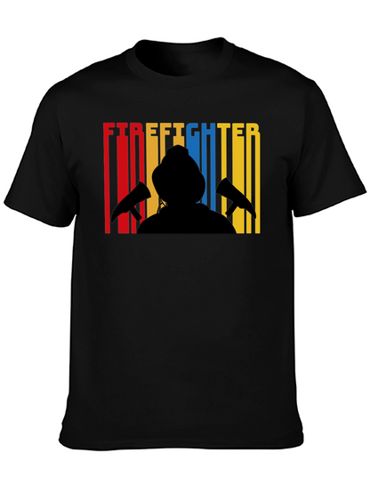 Firefighter Silhouette Graphic T-Shirt