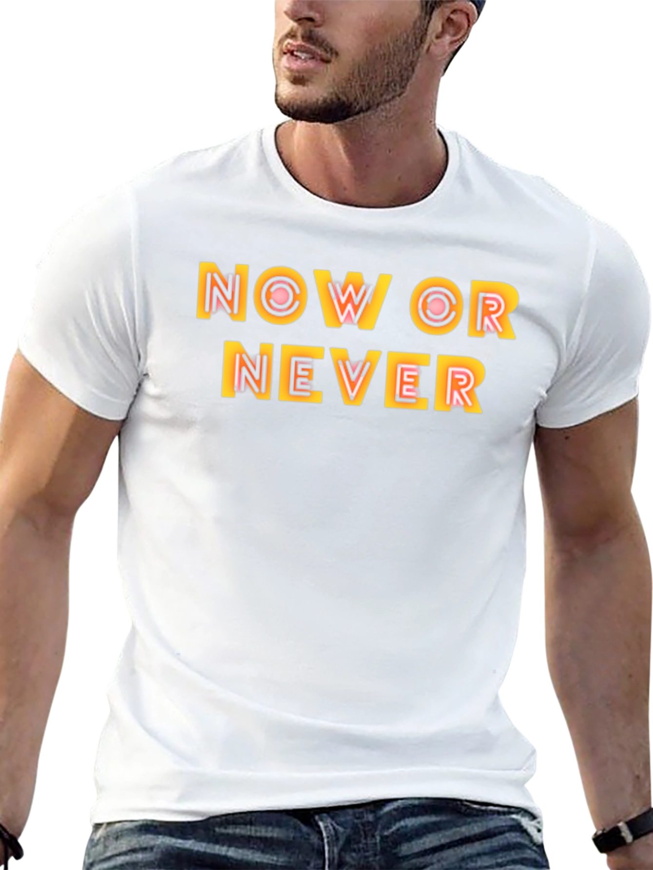 Now or Never Graphic Black Tee