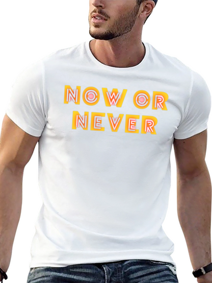 Now or Never Graphic Black Tee