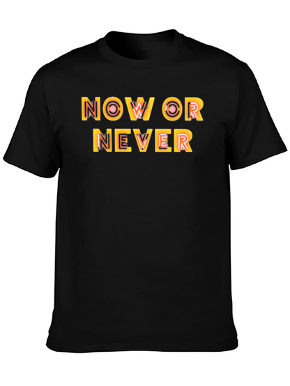 Now or Never Graphic Black Tee
