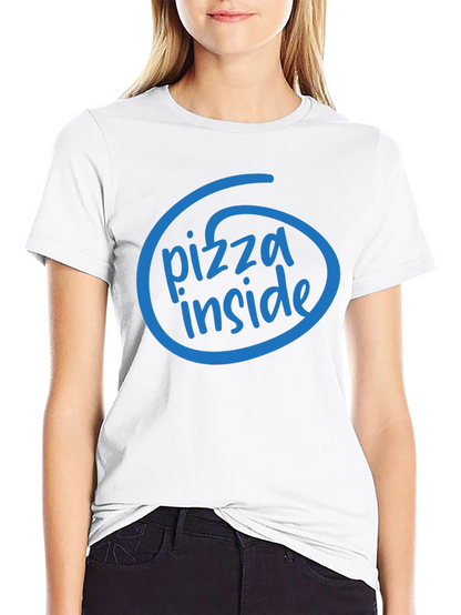 Pizza Inside Funny T-Shirt - Black Cotton Tee