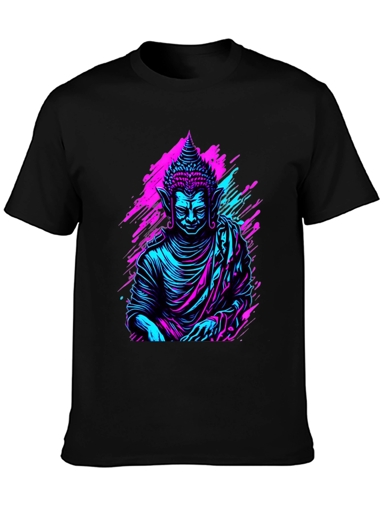 Neon Buddha Graphic Tee - Spiritual Style