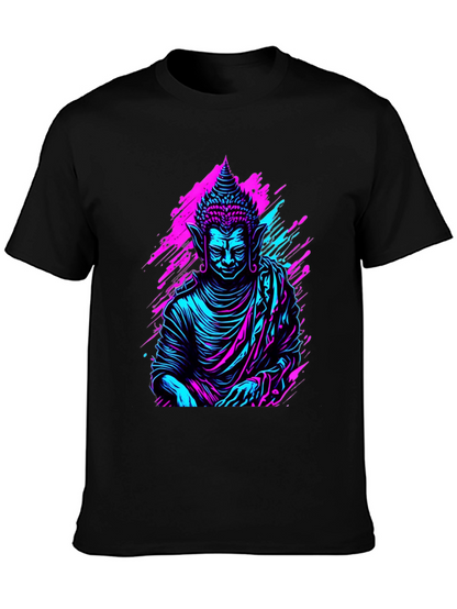 Neon Buddha Graphic Tee - Spiritual Style