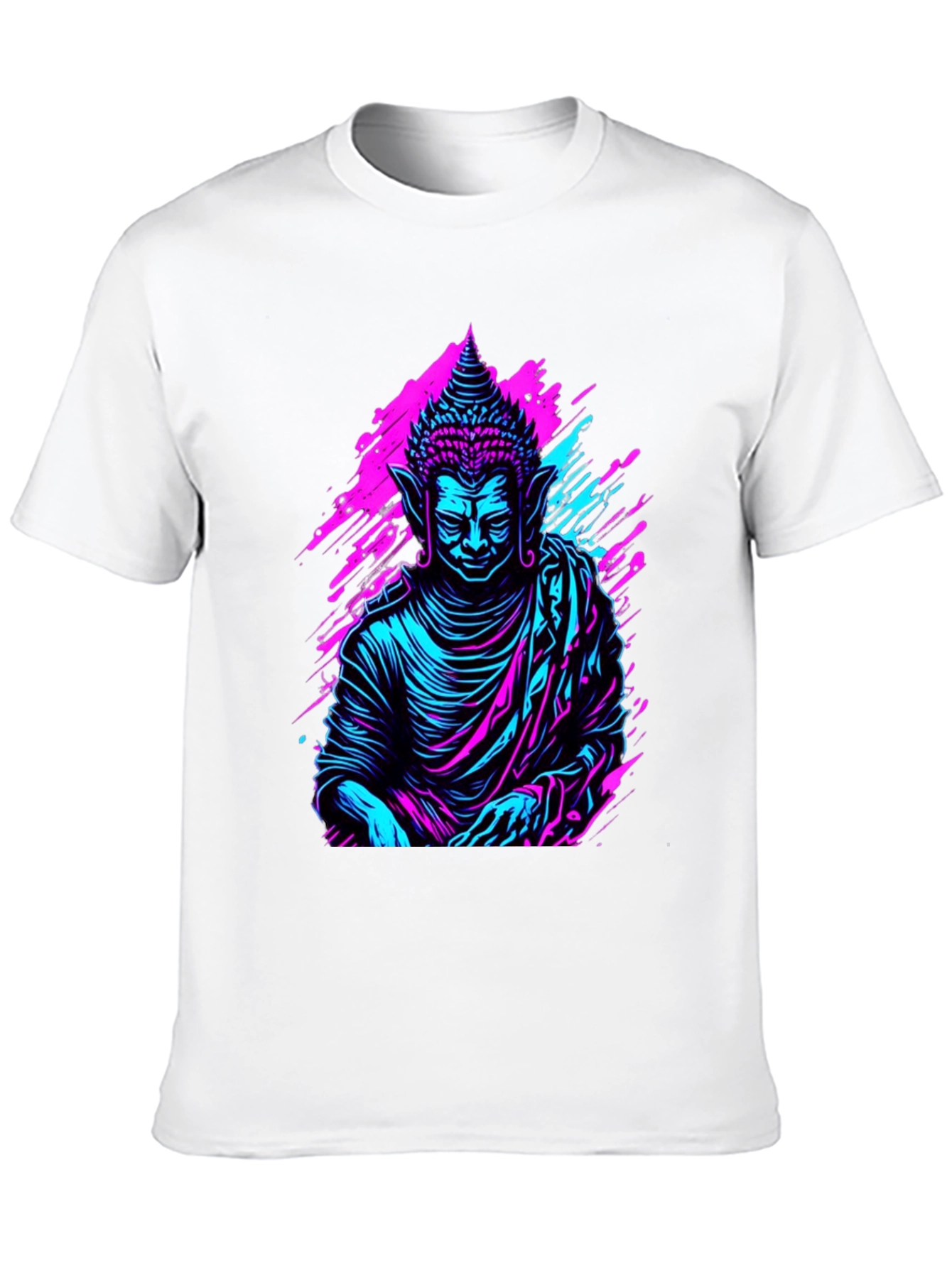 Neon Buddha Graphic Tee - Spiritual Style
