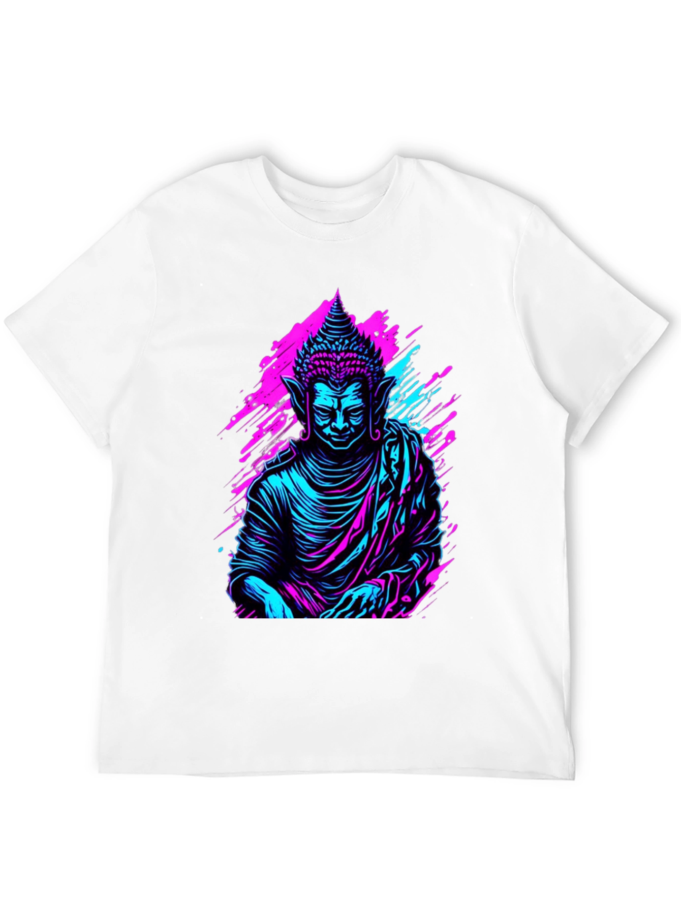 Neon Buddha Graphic Tee - Spiritual Style