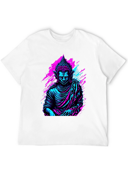 Neon Buddha Graphic Tee - Spiritual Style