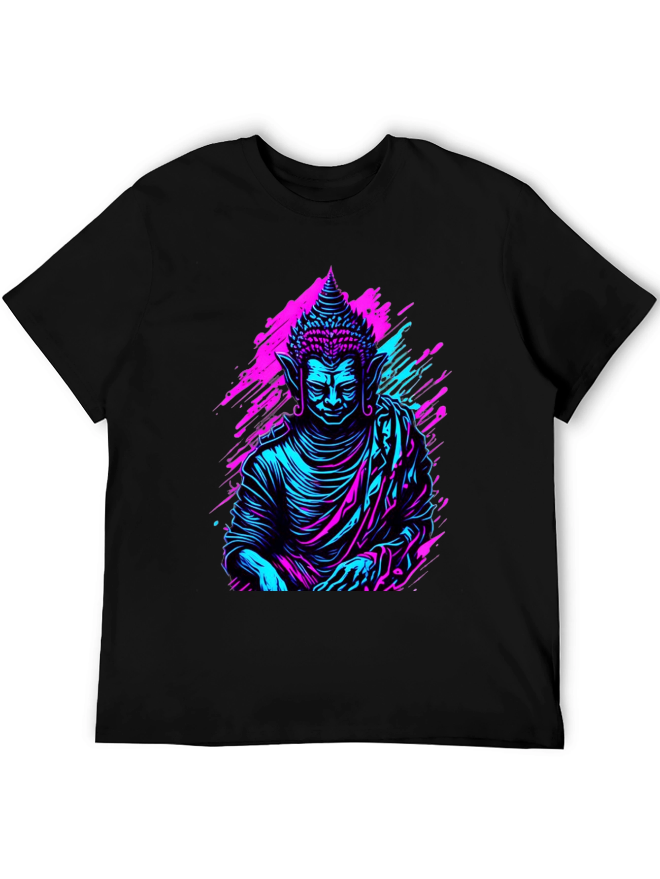 Neon Buddha Graphic Tee - Spiritual Style