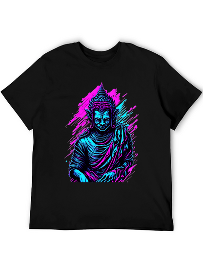 Neon Buddha Graphic Tee - Spiritual Style
