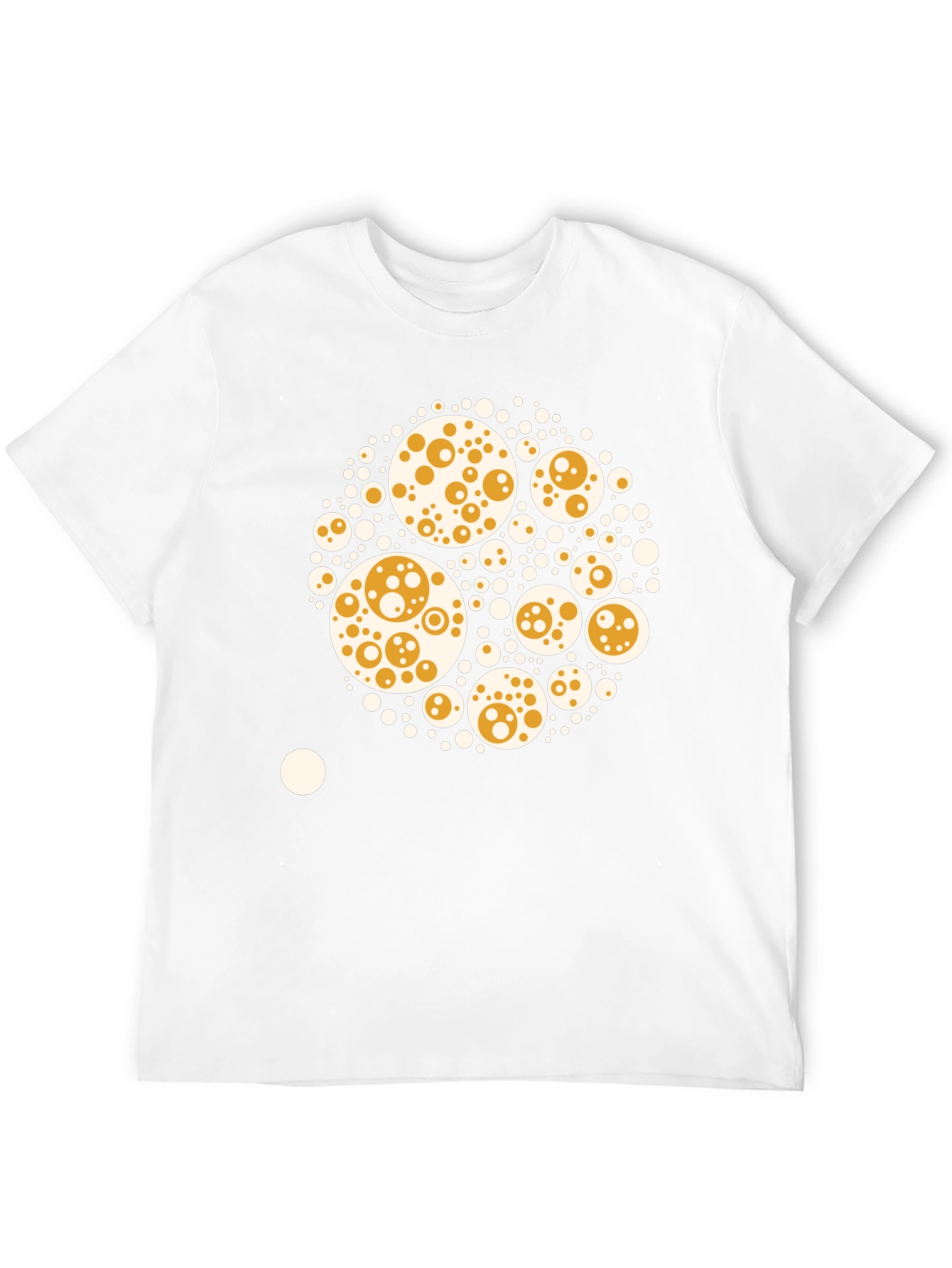 Abstract Circle Print Black Cotton Tee