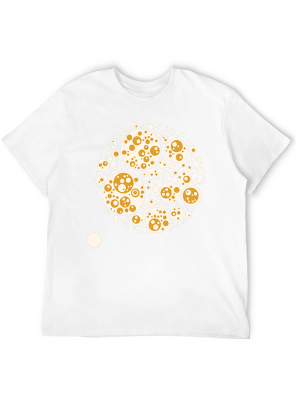 Abstract Circle Print Black Cotton Tee