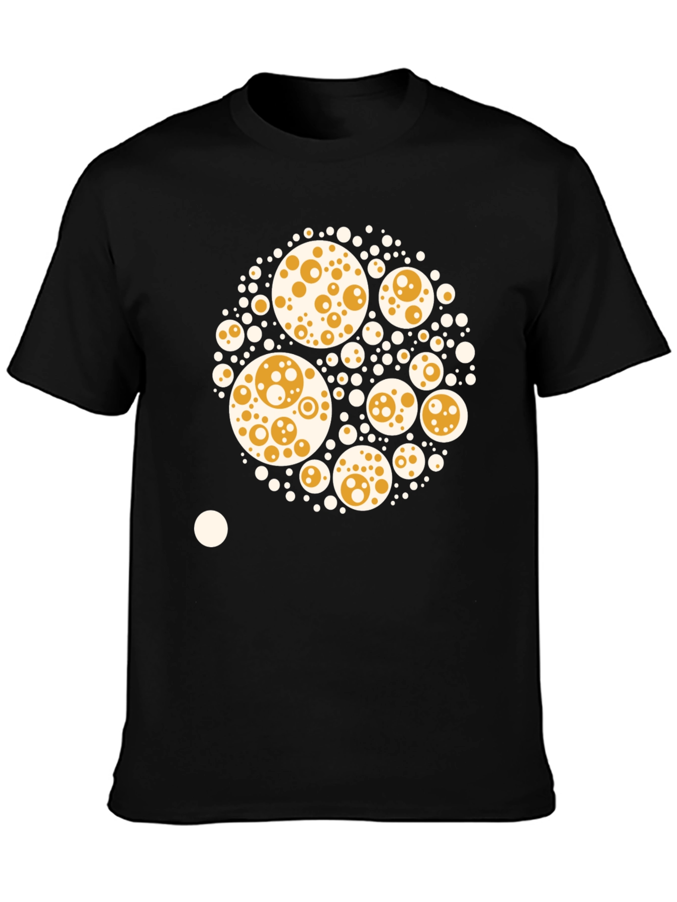 Abstract Circle Print Black Cotton Tee