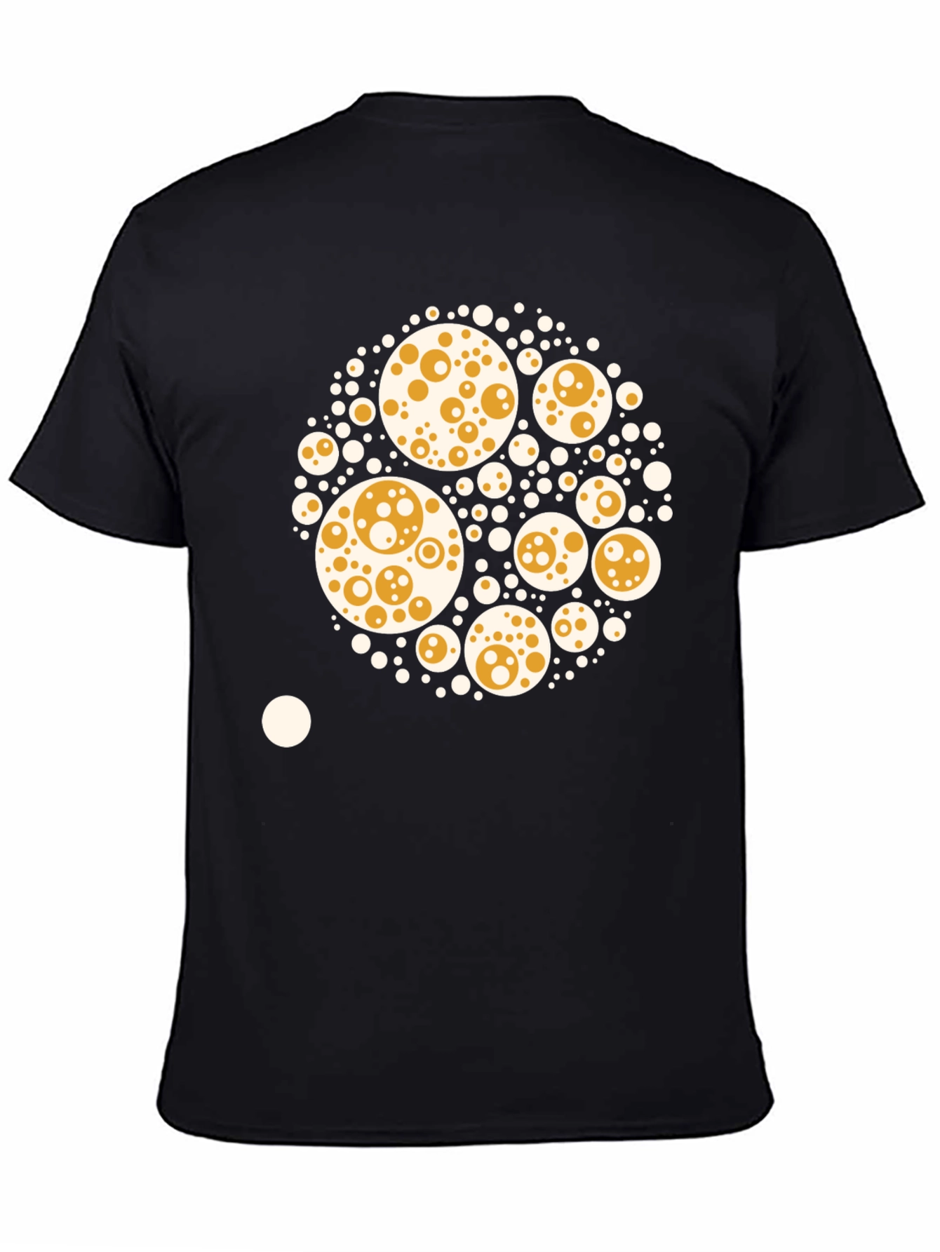 Abstract Circle Print Black Cotton Tee