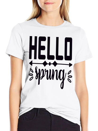 Hello Spring Graphic Tee - Black