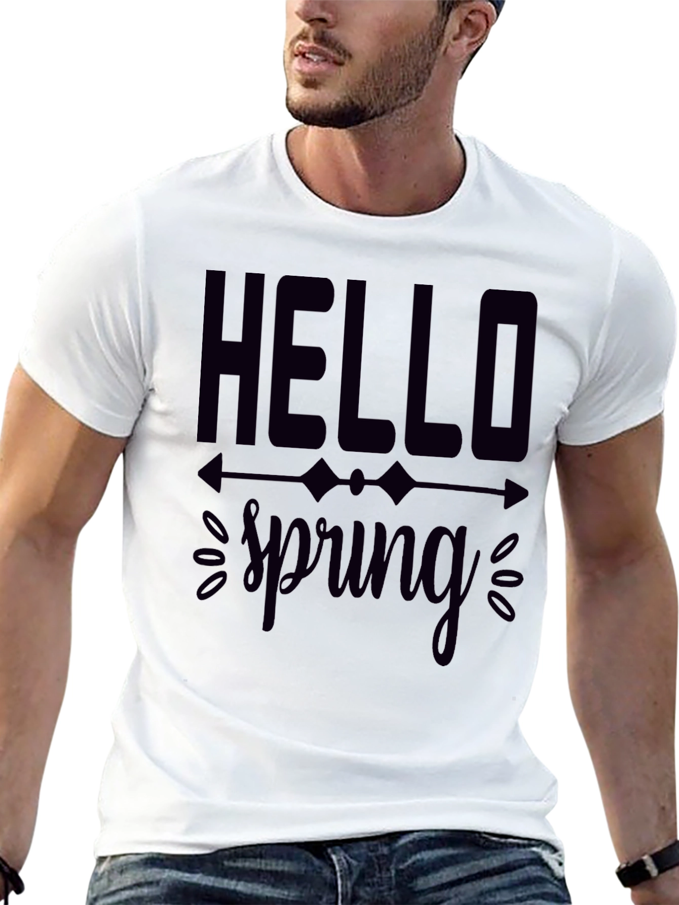 Hello Spring Graphic Tee - Black