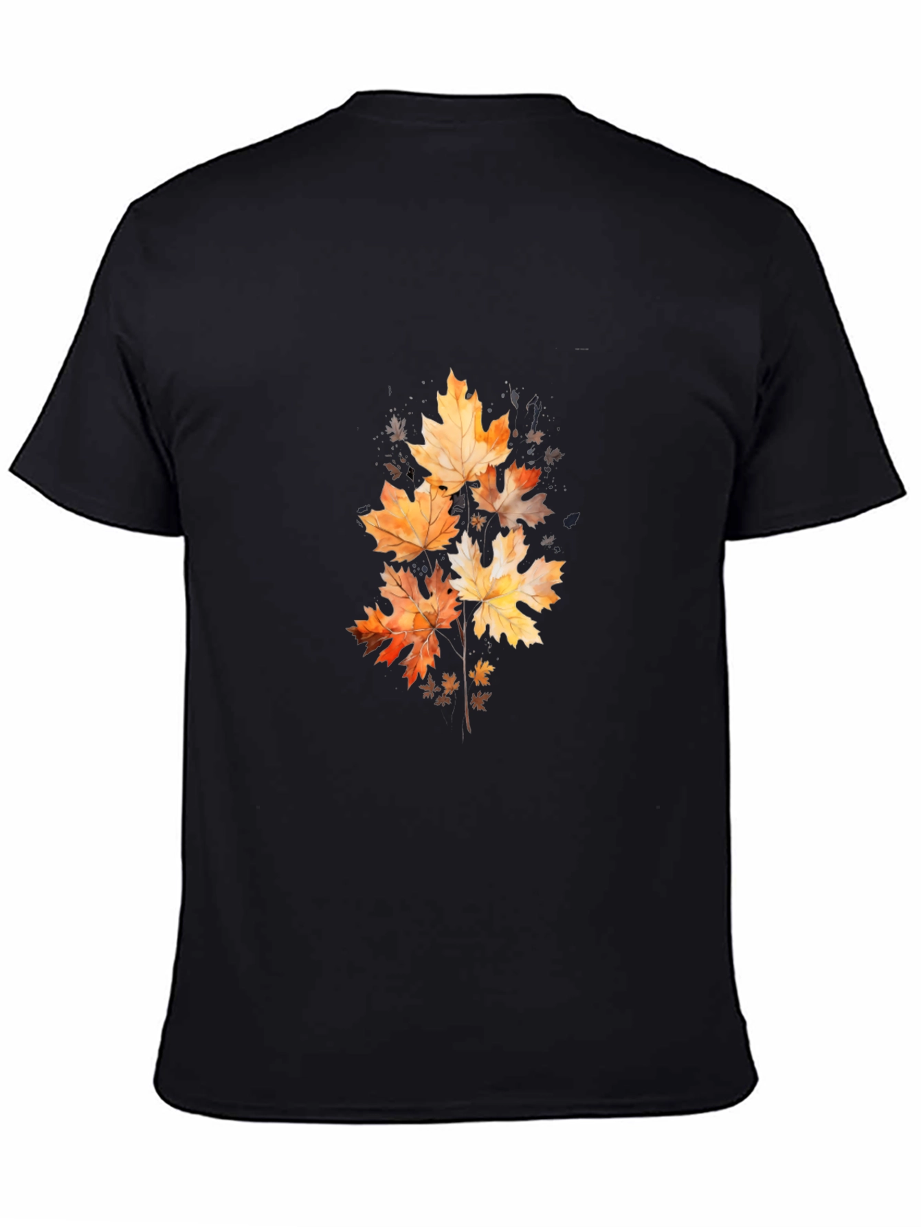 Autumn Leaves Graphic Black T-Shirt