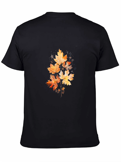 Autumn Leaves Graphic Black T-Shirt