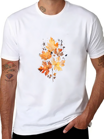 Autumn Leaves Graphic Black T-Shirt