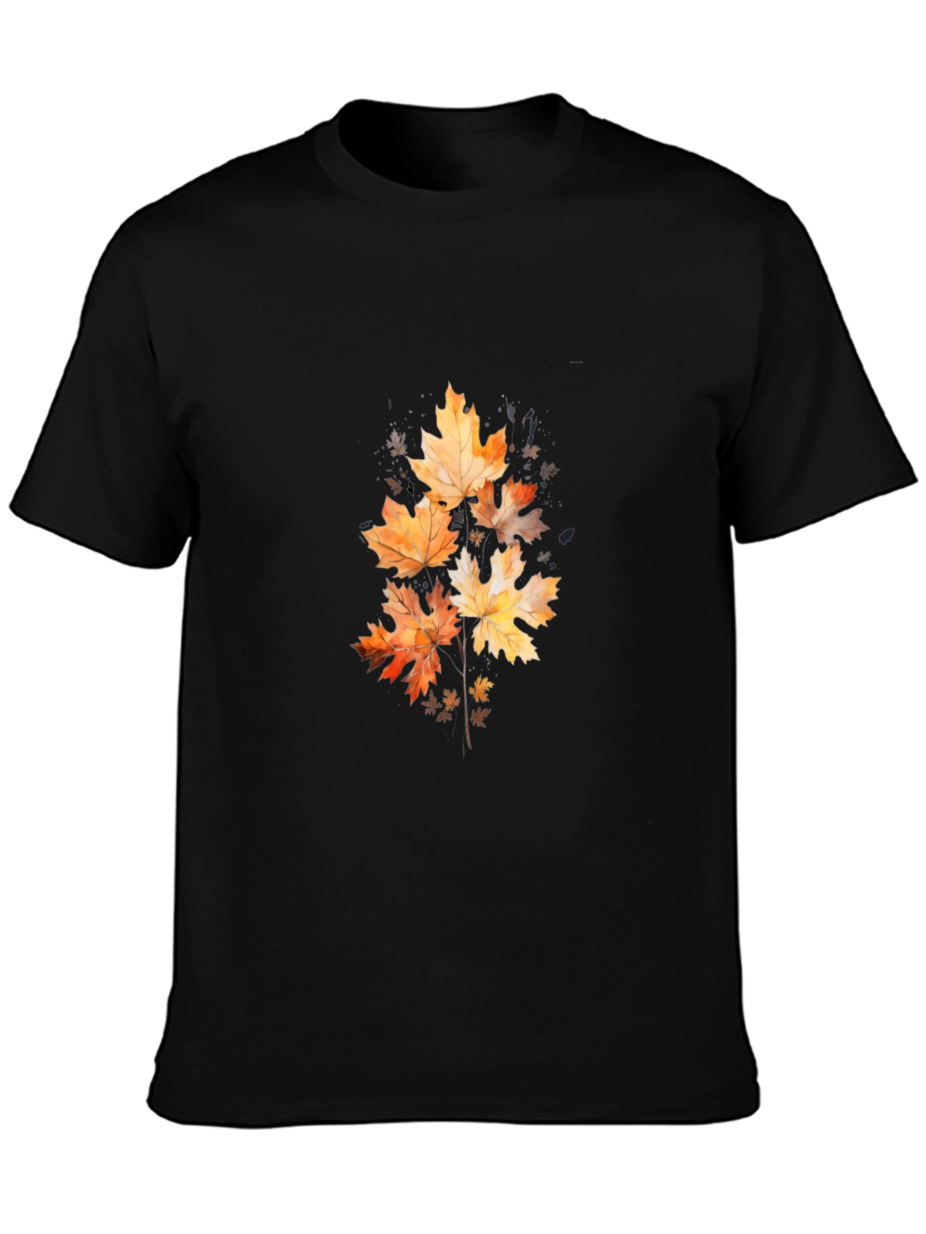 Autumn Leaves Graphic Black T-Shirt