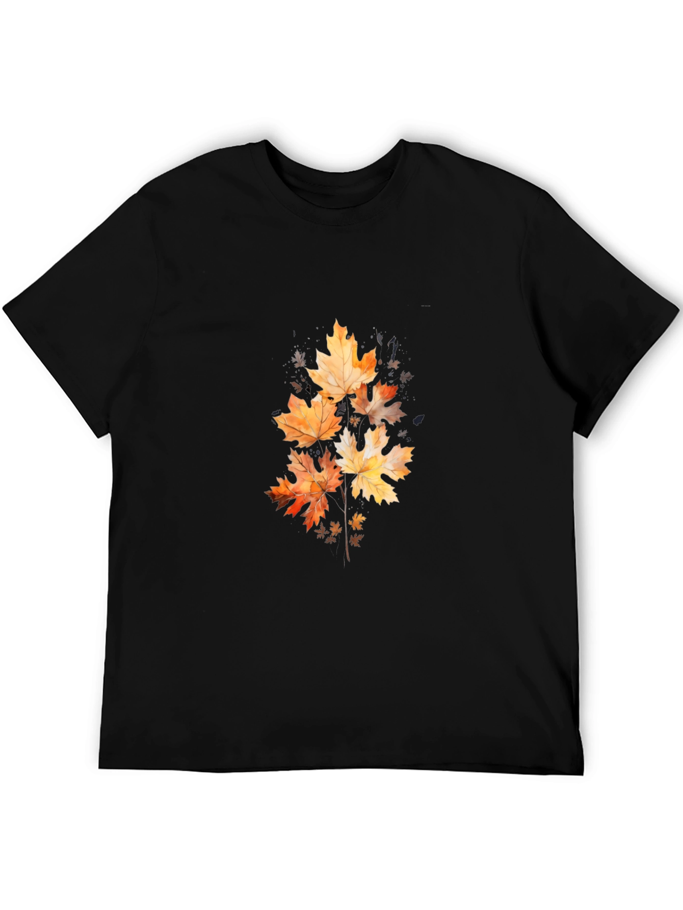 Autumn Leaves Graphic Black T-Shirt